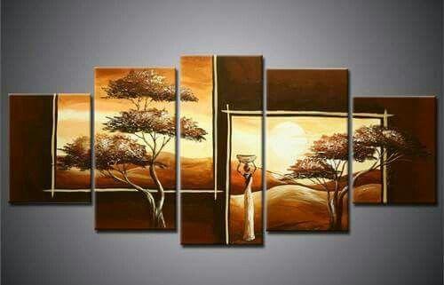 Tree of Life Painting, 5 Piece Acrylic Art, Abstract Painting, Bedroom Canvas Painting-Silvia Home Craft