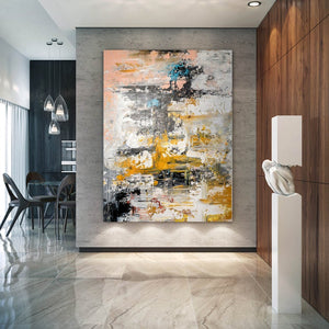 Modern Abstract Art, Hand Painted Acrylic Painting, Huge Abstract Painting, Extra Large Paintings for Living Room-Silvia Home Craft
