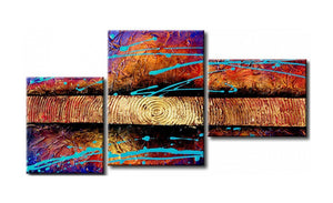 Texture Painting, 3 Piece Wall Art, Abstract Acrylic Paintings, Hand Painted Artwork, Acrylic Painting Abstract-Silvia Home Craft