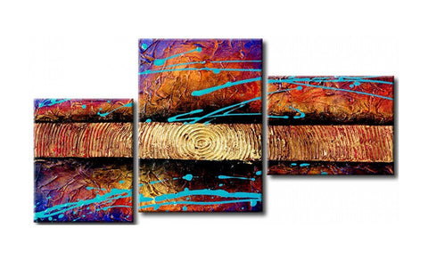 Texture Painting, 3 Piece Wall Art, Abstract Acrylic Paintings, Hand Painted Artwork, Acrylic Painting Abstract-Silvia Home Craft