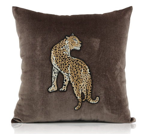 Modern Sofa Pillows, Contemporary Throw Pillows, Cheetah Decorative Throw Pillows, Decorative Pillows for Living Room-Silvia Home Craft