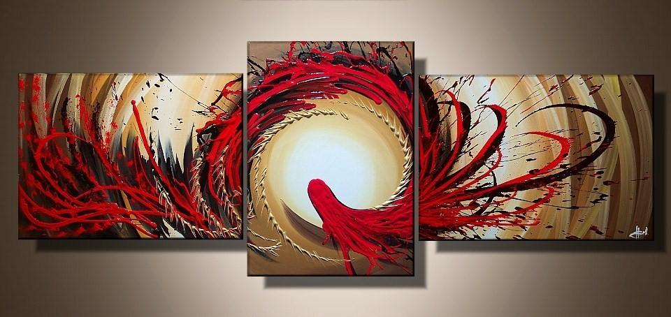 Abstract Canvas Art, Red Abstract Painting, Red Canvas Painting, Simple Modern Art, Living Room Canvas Paintings, Abstract Painting for Sale-Silvia Home Craft