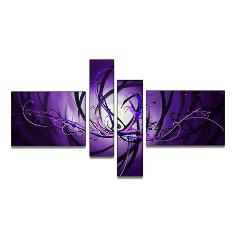 Bedroom Wall Art Paintings, Abstract Art on Sale, Purple and Blue Canvas Painting, Simple Modern Abstract Paintings, Buy Art Online-Silvia Home Craft