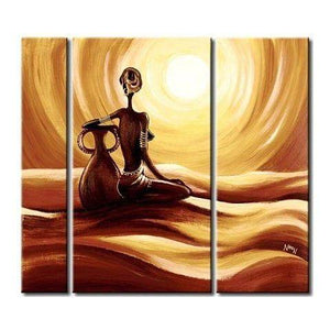 African Woman Painting, Bedroom Wall Art Paintings, Large Painting for Sale, Acrylic Canvas Paintings-Silvia Home Craft
