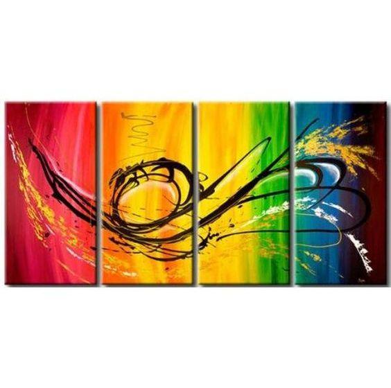 Simple Abstract Art, Dancing Lines Painting, Extra Large Painting for Sale, Dining Room Canvas Paintings, Contemporary Abstract Paintings-Silvia Home Craft