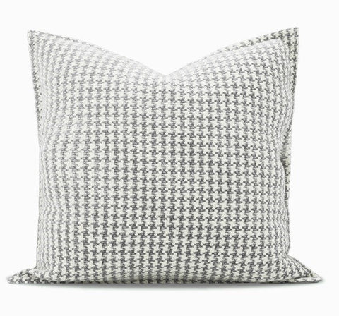 Gray Chequer Modern Sofa Pillows, Large Decorative Throw Pillows, Contemporary Square Modern Throw Pillows for Couch, Abstract Throw Pillow for Interior Design-Silvia Home Craft