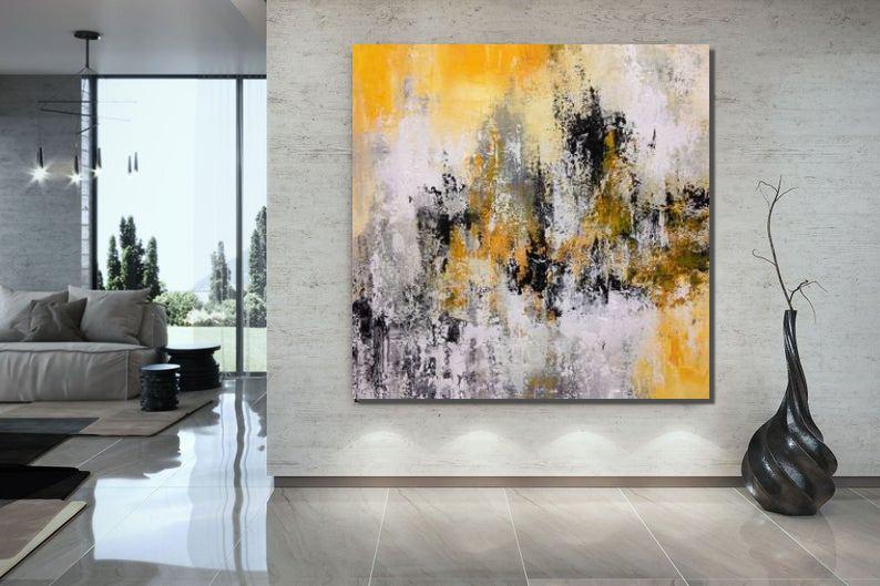 Large Paintings for Bedroom, Living Room Acrylic Painting, Contemporary Painting, Modern Wall Art Ideas for Dining Room, Large Canvas Painting-Silvia Home Craft