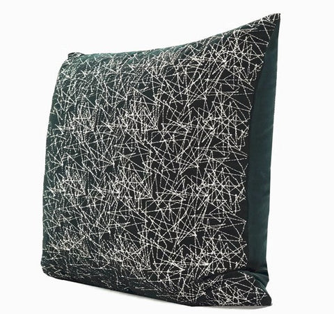 Simple Throw Pillow for Interior Design, Large Modern Sofa Pillow Covers, Black Abstract Contemporary Square Modern Throw Pillows for Couch-Silvia Home Craft