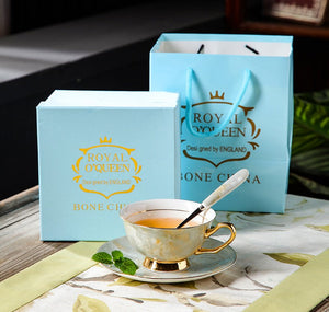 Elegant Ceramic Coffee Cups, Unique Tea Cups and Saucers in Gift Box as Birthday Gift, Beautiful British Tea Cups, Royal Bone China Porcelain Tea Cup Set-Silvia Home Craft