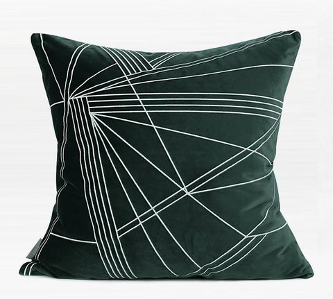 Modern Sofa Pillows, Dark Green Throw Pillows, Large Simple Modern Pillows, Decorative Pillows for Couch, Contemporary Throw Pillows-Silvia Home Craft