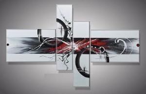 Simple Canvas Art Painting, Abstract Acrylic Painting on Canvas, 4 Piece Wall Art Ideas, Buy Painting Online-Silvia Home Craft