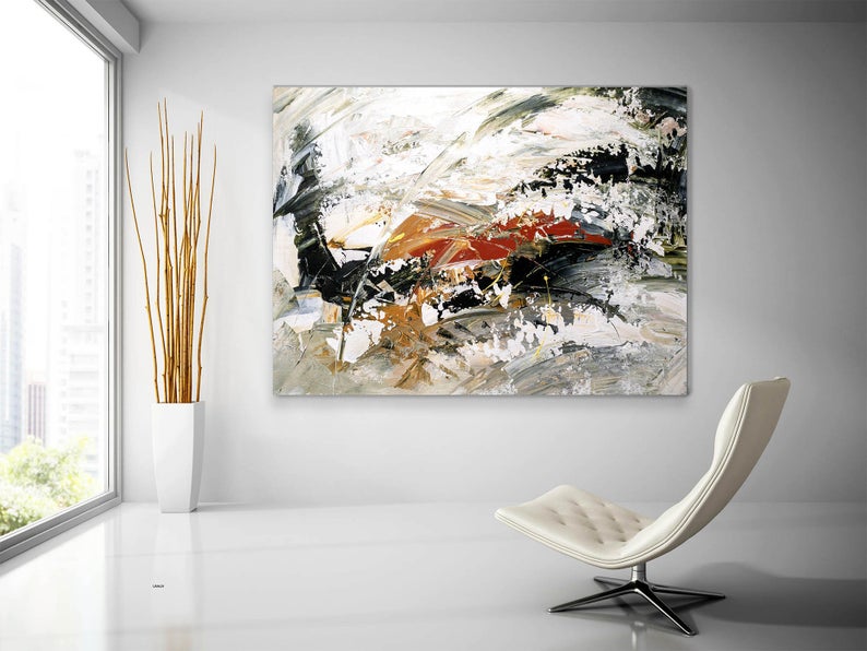 Extra Large Paintings, Abstract Acrylic Painting, Living Room Wall Painting, Modern Abstract Art-Silvia Home Craft