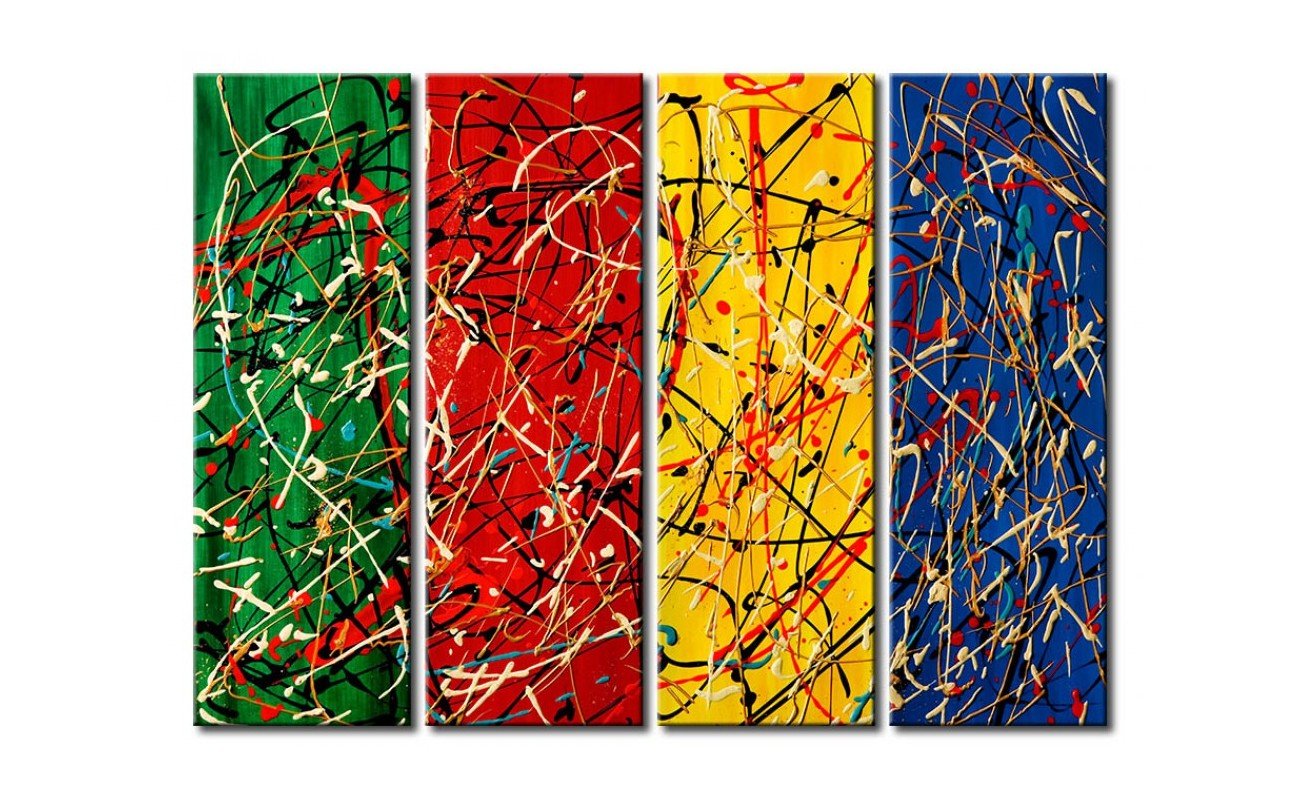 Dancing Lines, Abstract Contemporary Painting, Living Room Wall Paintings, Modern Wall Art Painting, Acrylic Painting Abstract-Silvia Home Craft