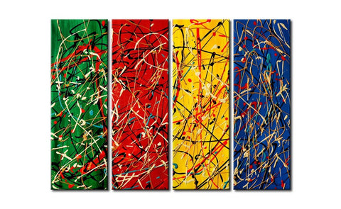 Dancing Lines, Abstract Contemporary Painting, Living Room Wall Paintings, Modern Wall Art Painting, Acrylic Painting Abstract-Silvia Home Craft