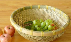 Natural Bamboo Baskets, Kitchen Storage Baskets, Farmhouse Storage Basket, Hand Woven Storage Baskets, Snacks Basket, Set of 3-Silvia Home Craft