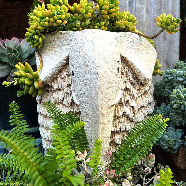 Unique Garden Flowerpot, Large Elephant Flowerpot, Resin Statue for Garden, Modern Animal Statue for Garden Ornaments, Villa Outdoor Decor Gardening Ideas-Silvia Home Craft