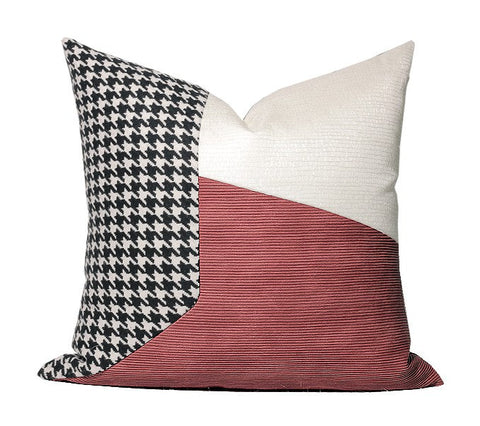 Modern Pillows for Living Room, Red Decorative Pillows for Couch, Modern Sofa Pillows, Modern Sofa Pillows, Contemporary Abstract Pillows-Silvia Home Craft