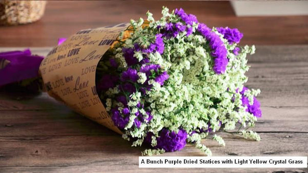 A Bunch Dried Statices Flowers with Limoniums, Crystal Flower Dried Flowers-Silvia Home Craft