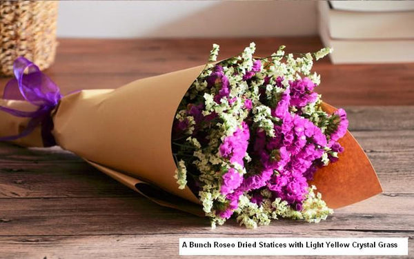 A Bunch Dried Statices Flowers with Limoniums, Crystal Flower Dried Flowers-Silvia Home Craft