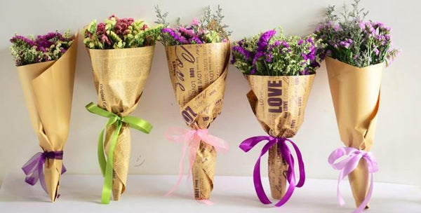 A Bunch Dried Statices Flowers with Limoniums, Crystal Flower Dried Flowers-Silvia Home Craft