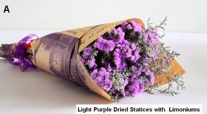 Floral Arrangement, A Bunch Dried Statices Flowers with Limoniums, Dried Flowers-Silvia Home Craft
