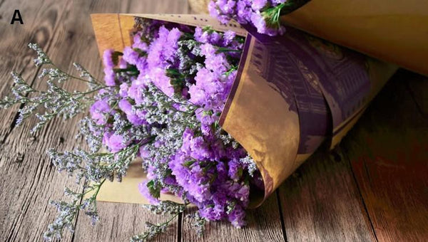 Floral Arrangement, A Bunch Dried Statices Flowers with Limoniums, Dried Flowers-Silvia Home Craft