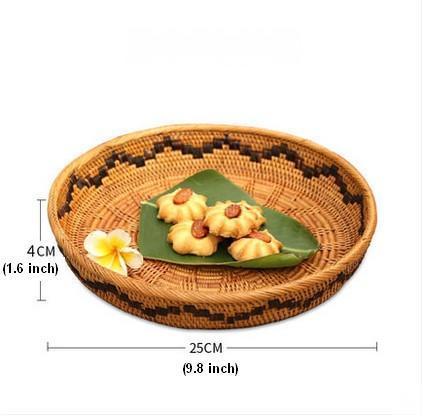 Indonesia Hand Woven Storage Basket, Natural Fiber Decorative Baskets, Small Rustic Food Basket-Silvia Home Craft