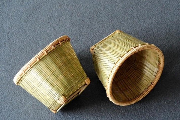 Natural Bamboo Basket, Rustic Basket, Hand Woven Snacks Basket, Round Decorative Basket-Silvia Home Craft