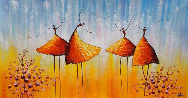 Wall Art Paintings, Paintings for Bedroom, Canvas Abstract Painting, Large Painting for Sale, Ballet Dancer Painting, Abstract Canvas Painting-Silvia Home Craft
