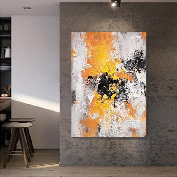 Abstract Acrylic Paintings for Living Room, Modern Contemporary Artwork, Buy Paintings Online, Heavy Texture Canvas Art-Silvia Home Craft