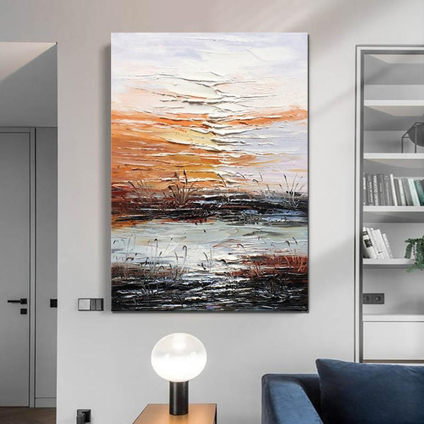 Abstract Canvas Painting, Modern Paintings for Living Room, Hand Painted Wall Art, Huge Painting for Sale-Silvia Home Craft