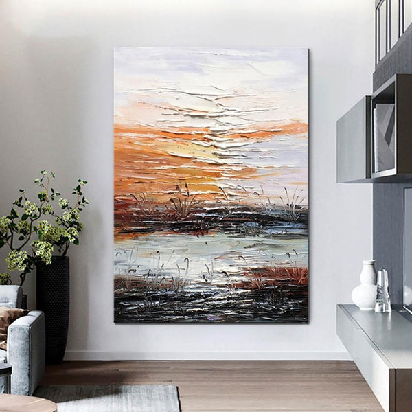 Abstract Canvas Painting, Modern Paintings for Living Room, Hand Painted Wall Art, Huge Painting for Sale-Silvia Home Craft