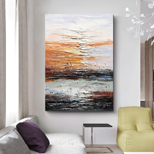 Abstract Canvas Painting, Modern Paintings for Living Room, Hand Painted Wall Art, Huge Painting for Sale-Silvia Home Craft