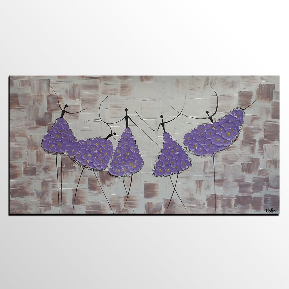 Simple Contemporary Paintings, Wall Art Painting, Buy Wall Art Online, Ballet Dancer Painting, Abstract Painting for Sale, Original Artwork-Silvia Home Craft