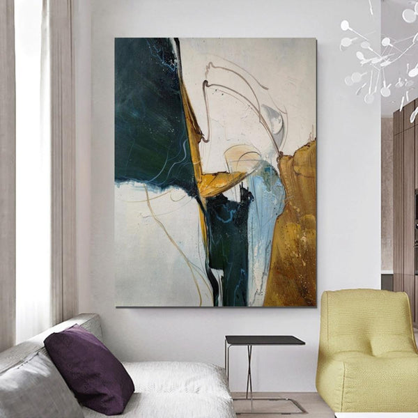 Large Abstract Paintings on Canvas, Hand Painted Canvas Art, Acrylic Paintings for Living Room, Large Painting for Sale-Silvia Home Craft