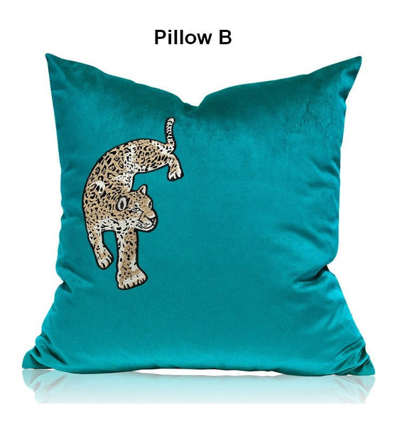 Decorative Pillows for Living Room, Modern Sofa Pillows, Cheetah Decorative Throw Pillows, Contemporary Throw Pillows-Silvia Home Craft