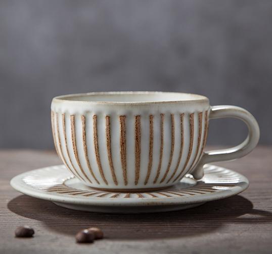 Breakfast Milk Cups, Latte Coffee Cup, Tea Cup, Coffee Cup and Saucer Set，Cappuccino Coffee Mug-Silvia Home Craft