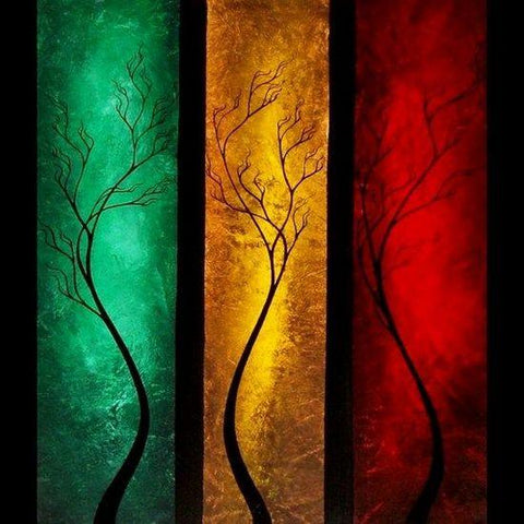 Hand Painted Canvas Painting, Tree Painting Acrylic, Abstract Painting Acrylic, Tree Paintings, Bedroom Wall Art Ideas, Hand Painted Canvas Art-Silvia Home Craft