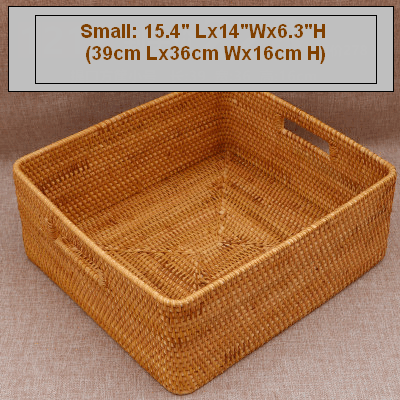 Woven Basket with Handle, Vietnam Traditional Handmade Rattan Wicker  Storage Basket – Silvia Home Craft