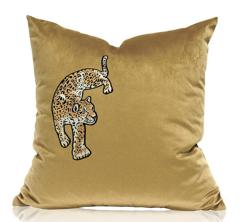 Contemporary Throw Pillows, Cheetah Decorative Cushion, Modern Sofa Pillows, Decorative Pillows for Living Room-Silvia Home Craft