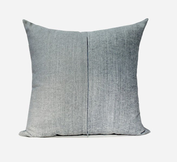 Grey Blue Decorative Throw Pillow for Couch, Large Square Pillows, Modern Sofa Pillows, Simple Modern Throw Pillows for Couch-Silvia Home Craft