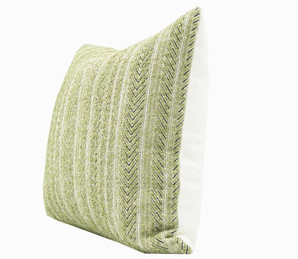 Morocco Green White Modern Sofa Pillows, Large Square Modern Throw Pillows for Couch, Large Decorative Throw Pillows, Simple Throw Pillow for Interior Design-Silvia Home Craft