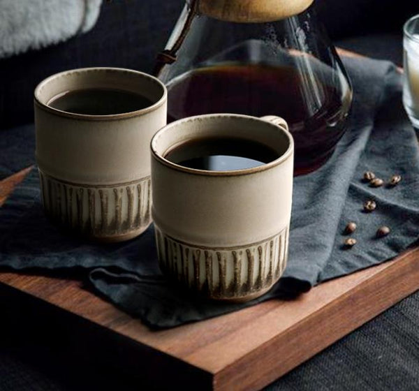 Elegant Porcelain Coffee Cups, Large Capacity Coffee Cup, Handmade Ceramic Coffee Mug, Large Pottery Coffee Cup, Large Tea Cup-Silvia Home Craft