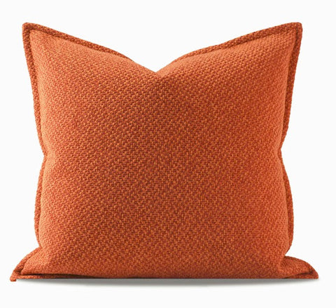 Orange Square Modern Throw Pillows for Couch, Large Contemporary Modern Sofa Pillows, Simple Decorative Throw Pillows, Large Throw Pillow for Interior Design-Silvia Home Craft