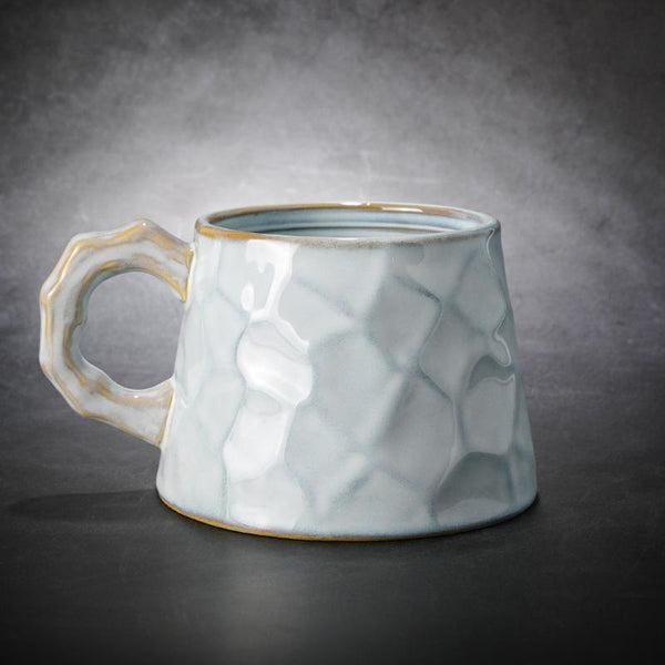 Large Capacity Coffee Cups, Large Tea Cup, Large Pottery Coffee Cup, White Ceramic Coffee Mug, Black Coffee Cup-Silvia Home Craft