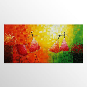 Simple Modern Painting, Paintings for Bedroom, Acrylic Art on Canvas, Abstract Ballet Dancer Painting, Original Wall Art, Acrylic Painting for Sale-Silvia Home Craft