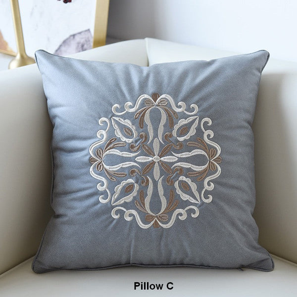 Modern Sofa Pillows, Flower Pattern Decorative Throw Pillows, Contemporary Throw Pillows, Large Decorative Pillows for Living Room-Silvia Home Craft