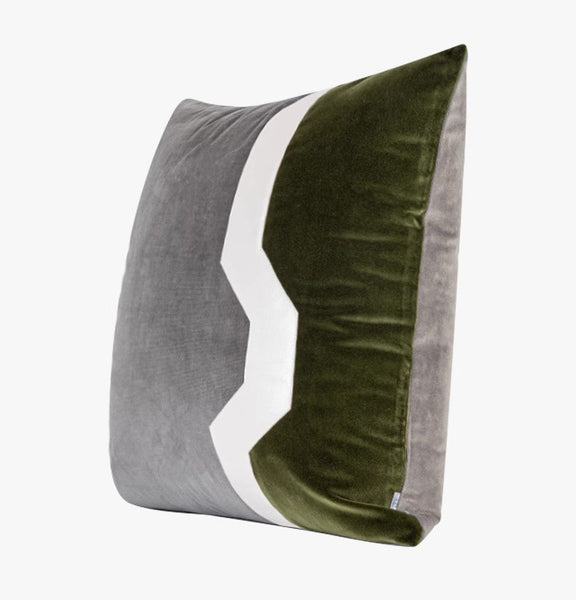 Modern Sofa Throw Pillows, Large Decorative Throw Pillows for Couch, Grey Green Abstract Contemporary Throw Pillow for Living Room-Silvia Home Craft