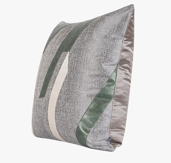 Grey Green Abstract Contemporary Throw Pillow for Living Room, Decorative Throw Pillows for Couch, Large Modern Sofa Throw Pillows-Silvia Home Craft