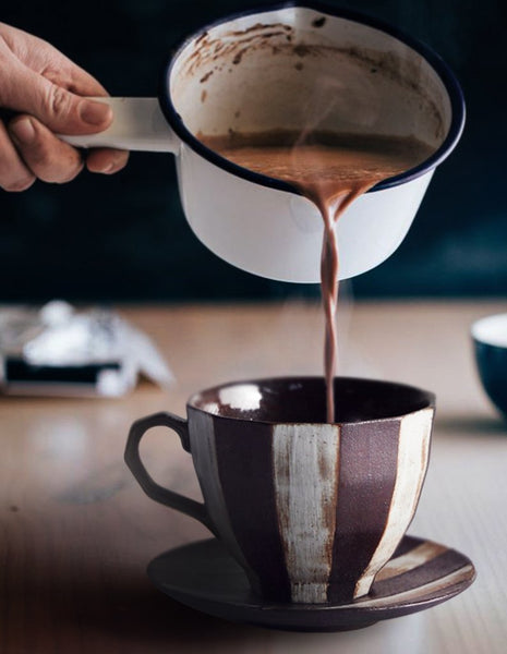Cappuccino Coffee Mug, Latte Coffee Cup, Tea Cup, Pottery Coffee Cups, Ceramic Coffee Cup, Coffee Cup and Saucer Set-Silvia Home Craft